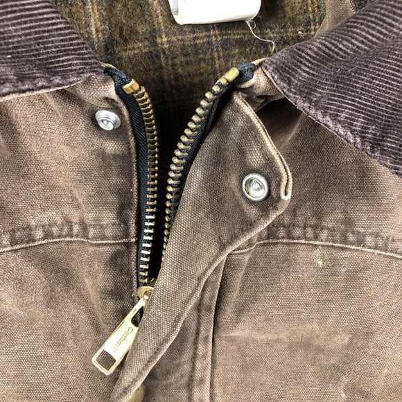 Vintage Carhartt Coat Mens XL Brown Canvas Blanket Lined Corduroy C52 CHT - Picture 9 of 12
